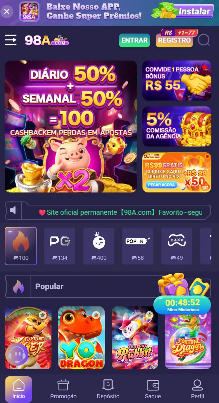 98a Top slots online com saque imediato Entre no Jogo